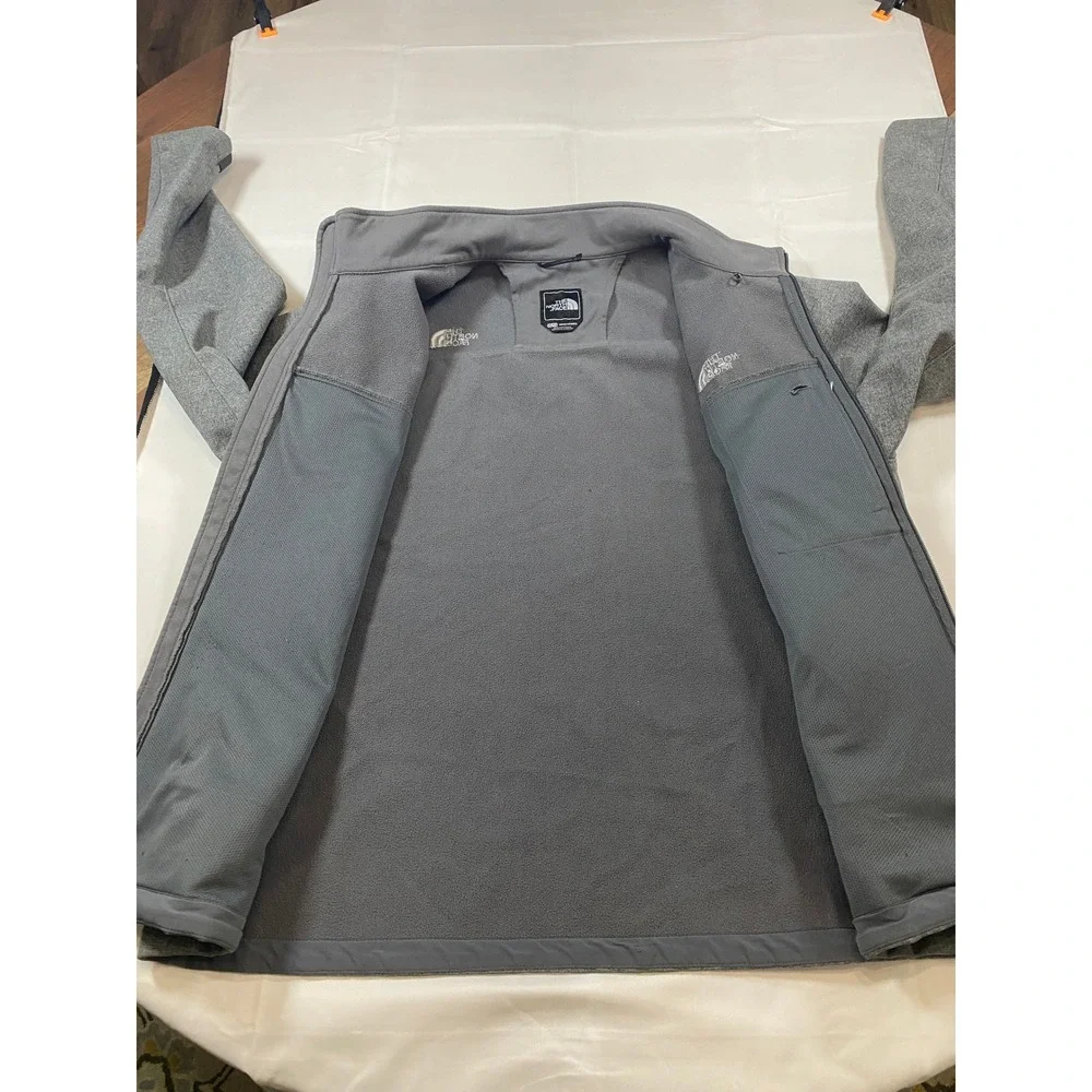 The North Face Mens XXL WindWall Softshell Jacket Heather Grey Full Zip Outdoor
